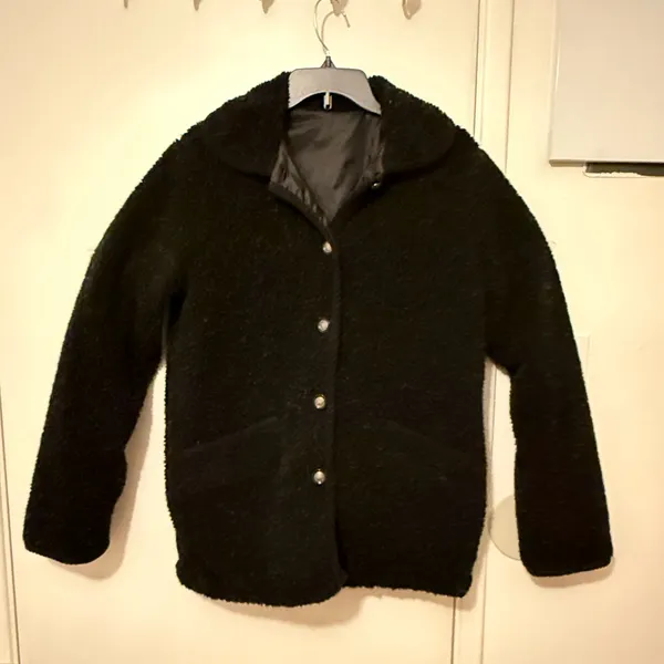 Cozy Black Teddy Jacket Reversible for Women. - Image 2