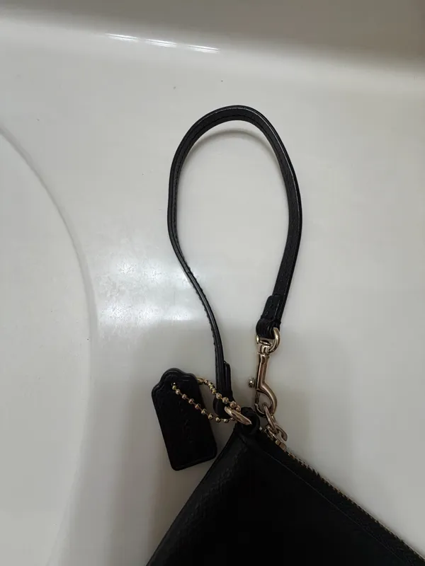 Coach Black Leather Wristlet - Image 3
