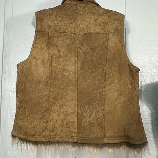 Wilson’s Leather Maxima Brown Fur Lined Vest Size XL EUC - Image 7