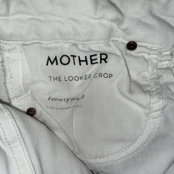 Mother The Looker Crop White Preppy Designer‎ Classic Skinny Jeans 27 - Image 6