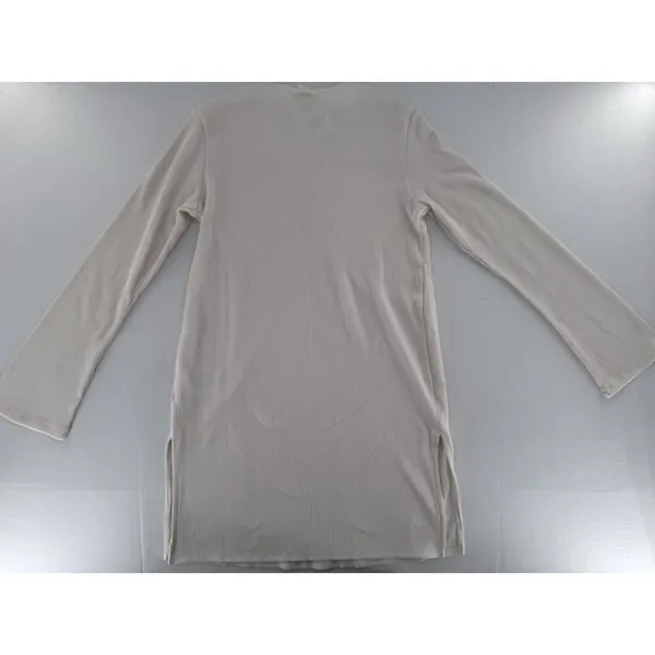 H&M Maternity Mama Long Sleeve Shirt Ribbed Basic Crewneck Minimalist Ivory - Image 11