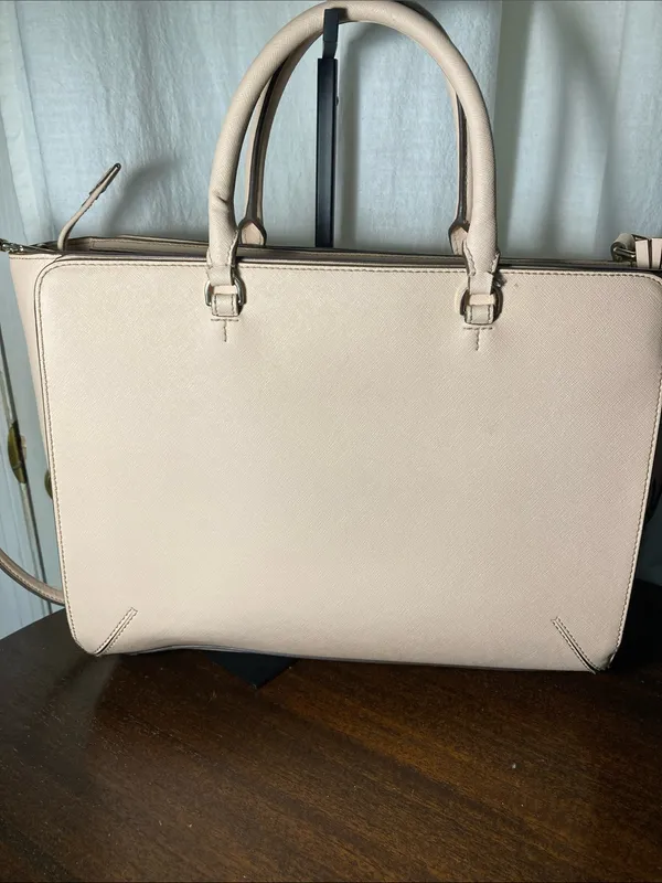 Tory Burch Robinson Large Pale Leather Satchel with Detachable Strap - Image 6