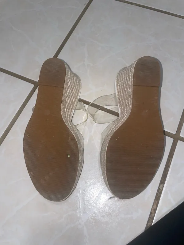 Wedge Platform Sandals White Size 9 - Image 8
