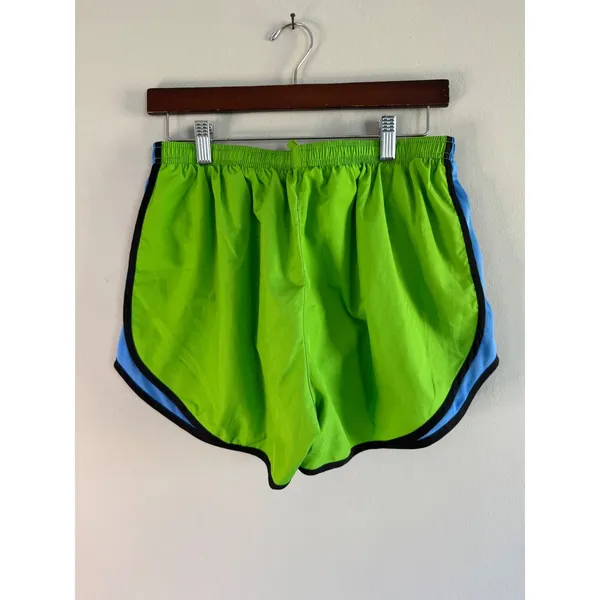 Nike Dri-FIT Tempo Running Shorts Lime Green Blue Women Large 211646-328 - Image 12