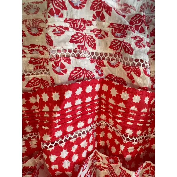 Roller Rabbit Skirt Red & White‎ Tiered Mini Skirt Size Small NWT - Image 5