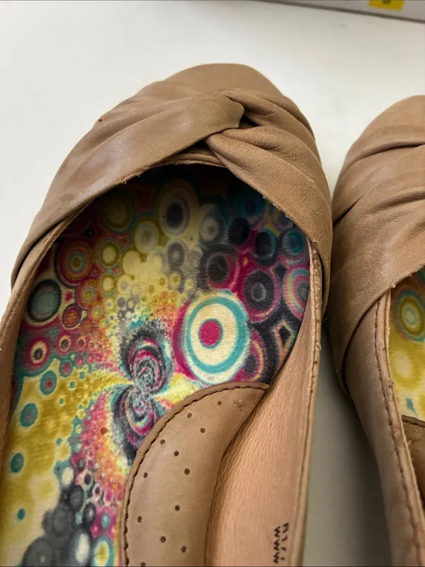 Born Tan Knotted Leather Ballet Flats Size 7 - Image 6