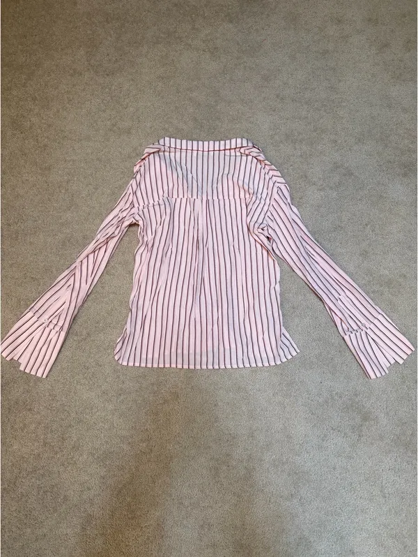 Princess Polly Calistoga Deep Collar Shirt Pink Stripe - Image 3