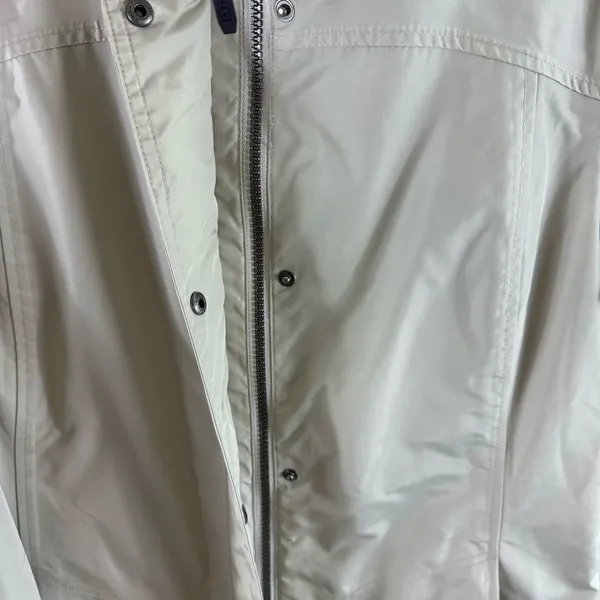 Eddie Bauer Tan Mid-Length High Neck Double Zipper Travex Nylon Jacket Size‎ S - Image 4