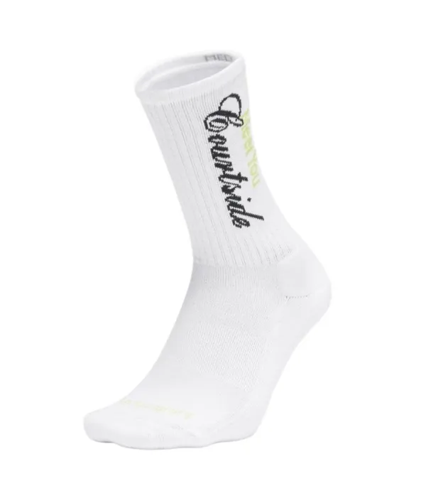 Lululemon Unisex Daily Essential Crew Socks Tennis Club White/Sour Grape Large - Image 3