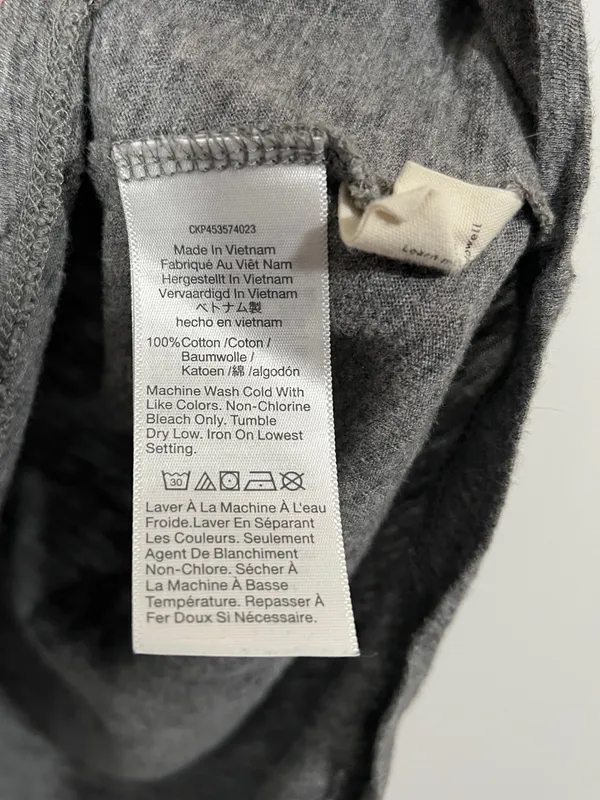 Madewell Organic Cotton Gray Slub T-shirt Size Large - Image 4