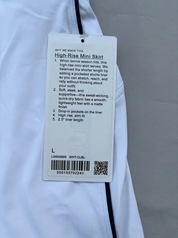 Lululemon NWT High Rise Tennis Skirt Size L LW8AM9S - Image 4