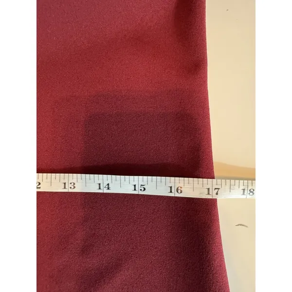 Bella Flore Burgundy Bell Sleeve Dress L Ruffle Flare Sleeve Shift Cocktail Chic - Image 10