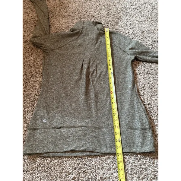 Lululemon Rush Hour 1/2 Zip Pullover Heathered Military Green Size 10 - Image 5
