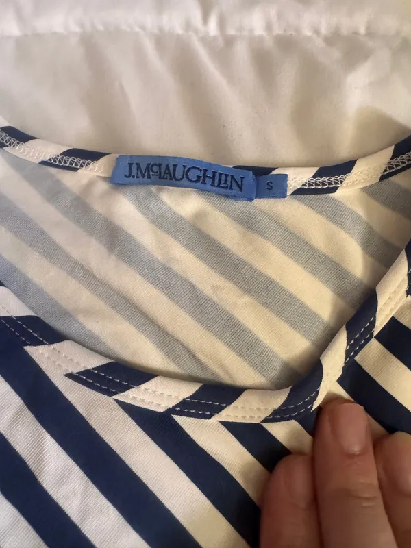 J. McLaughlin Blue white striped dress - Image 3