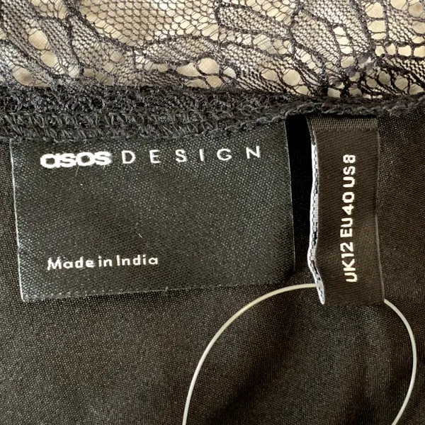 NWT ASOS One Shoulder Lace Evening‎ Midi Dress in Black - Image 7