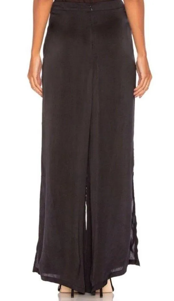 Cleobella Ainsley Black Satin Wide Leg Pants S - Image 3