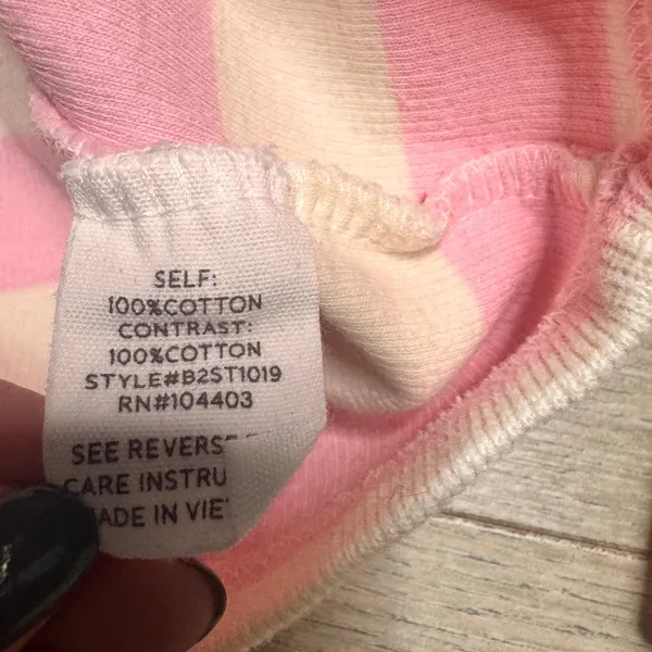 Blu Pepper Pink‎ Stripe Collared Crop Sweatshirt Pullover Womens Large L - Image 4