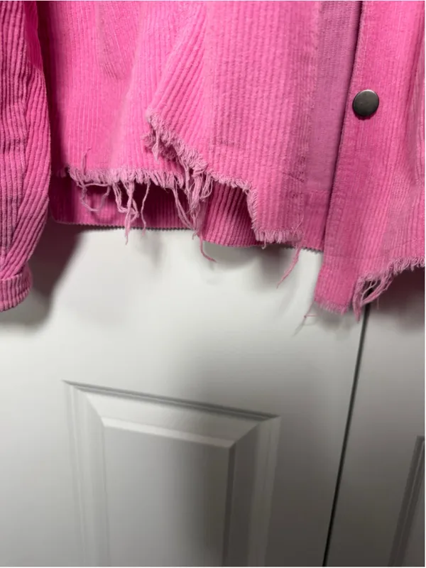 POL Pink Corduroy Raw Hem Jacket Size L EUC - Image 6