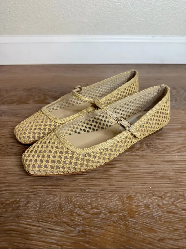 NWT Dolce Vita Reyes Natural Woven Raffia Mary Jane Ballet Flas, Size 5.5 - Image 3