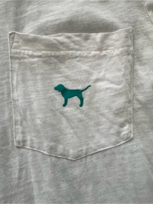Victoria's Secret PINK White Dog Pocket T Shirt size L - Image 3