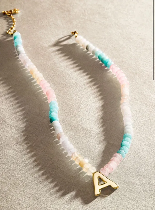 BaubleBar NWT  Multicolor Beaded Necklace “N” Initial - Image 4