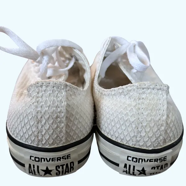 Converse All Star Textured White‎ Sneakers Women's Sz 8 - Image 6