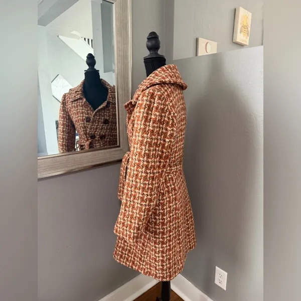 Available Houndstooth Academia Old Money Pea Coat Size Medium. - Image 4