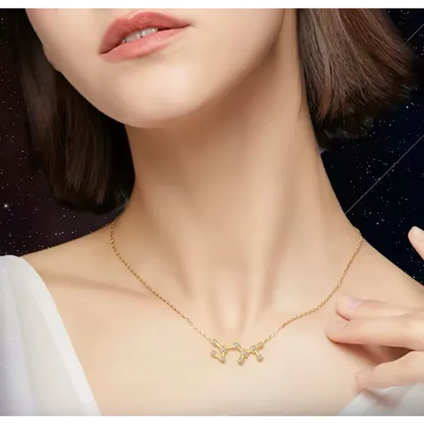 NEW Taurus 18k Gold‎ Constellation Zodiac Star ⭐️ Necklace Birthday Astrology - Image 14