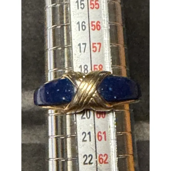 Vintage‎ Avon Lapis Blue Relfections Ring Size 8.75 Gold - Image 9