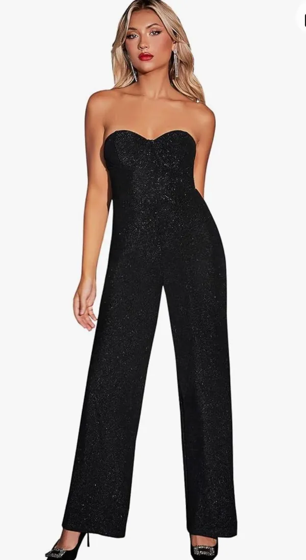 Glitter Jumpsuit Black Size M - Image 2