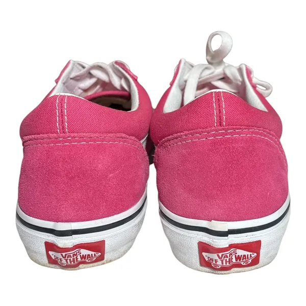Vans Women's Fuchsia Pink Canvas Low-Top Sneakers with White Side Stripe - Image 4