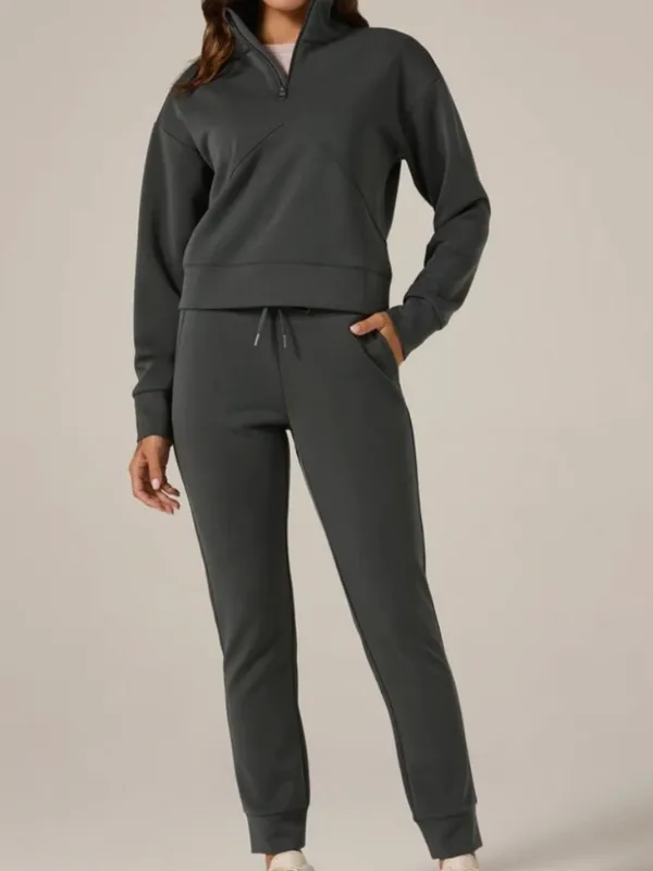 7 Diamonds Rev Crop Quarter Zip Green Size L - Image 3
