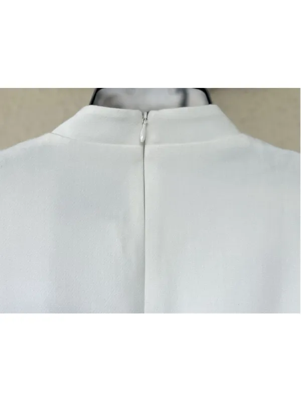 New Tuckernuck Women White Feather Cuff Shift Ellie Mini Dress L Wedding Bridal - Image 7