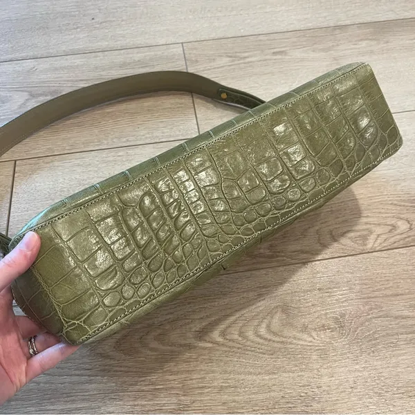 Brahmin Lime Green Snakeskin Reptile Leather Satchel Bag - Image 5