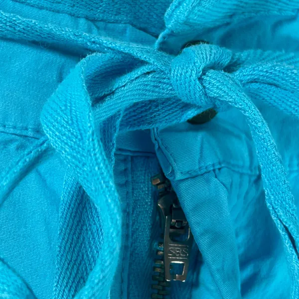 Fresh Produce Womens XL Turquoise Blue Cotton Stretch Drawstring Straight Pants - Image 8
