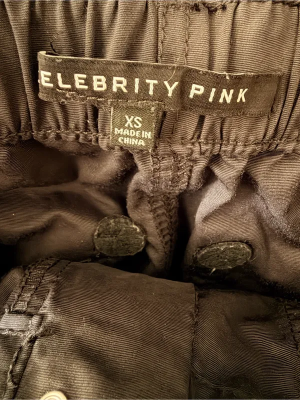 Celebrity Pink Black Wide-Leg Cargo Pants - Image 4