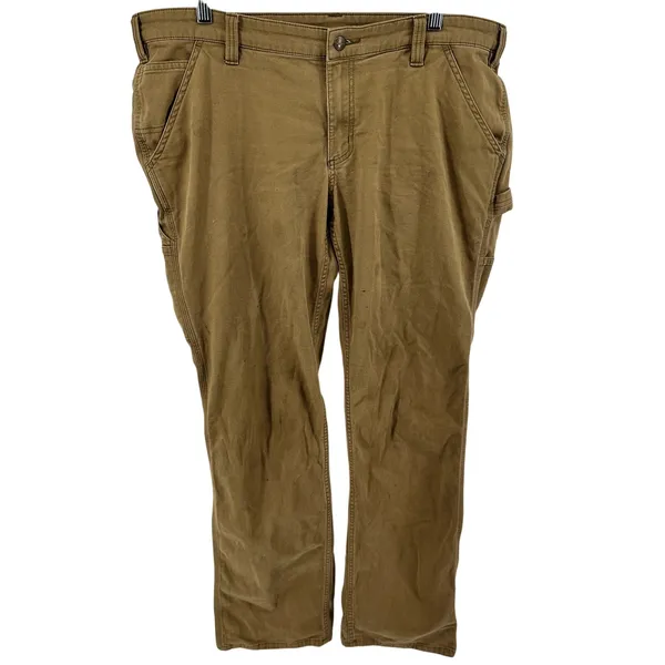 Carhartt Rugged Flex Original Fit Crawford Pants Straight Canvas Khaki Tan 16T - Image 2