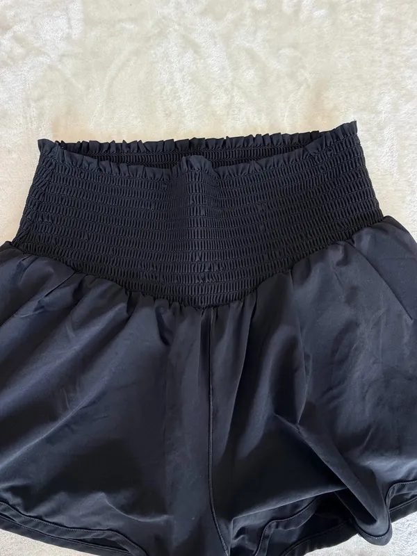 aerie Black Smocked-Waist Flow Shorts - Image 2