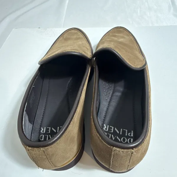 Donald Pliner Eclipse Shoes Womens 8M Tan Slip-On Suede Loafer Rubber Sole - Image 9