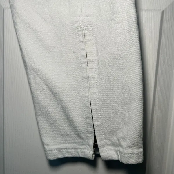 Tory Burch White Super Skinny Jean Zipper Ankle Detail Size 28 - Image 4