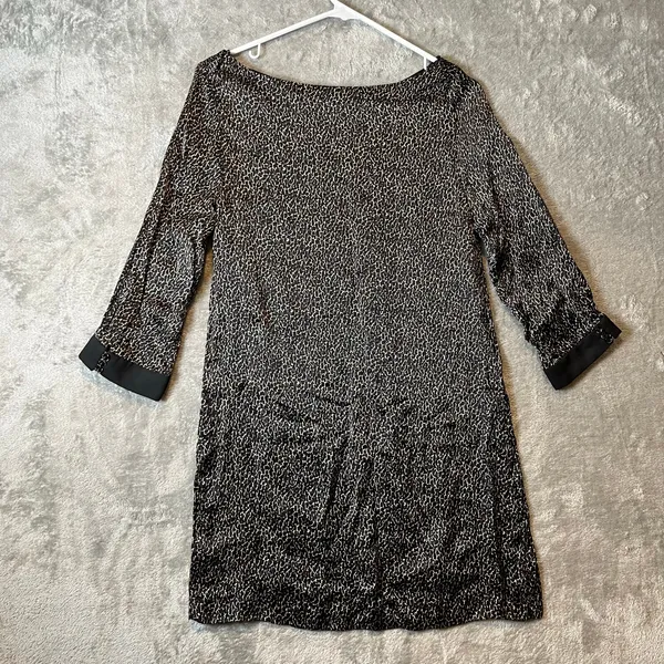 Zara Women's Animal Leopard Print‎ Shift Dress Size Small 100% Silk - Image 3