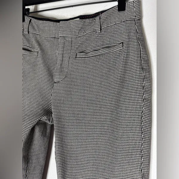 maeve anthropologie Houndstooth Crop‎ Straight Leg Black And White Pants Size 2 - Image 3