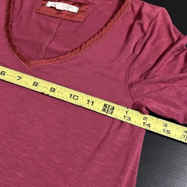 Anthropologie Pure + Good Satin‎ Trim Long Sleeve Top Pink XXSP - Image 4