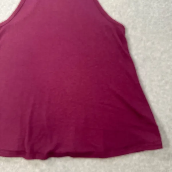 Free People Ribbed High Neck Tank Top Women's X-Small Purple Sleeveless Swing - Image 3