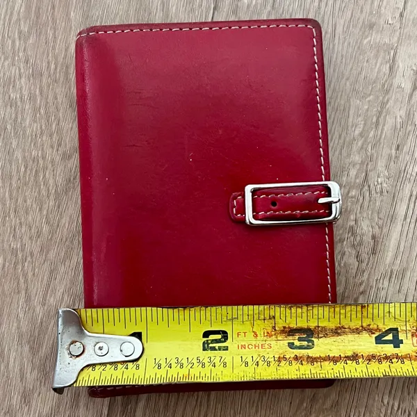 Coach Y2K Vintage Red Leather Compact Bifold Credit Card Holder Wallet - Image 7