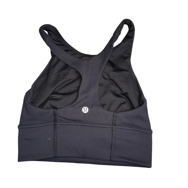 Lululemon Black Wunder Train Long Line Size 2‎ High Neck Sports Bra - Image 2