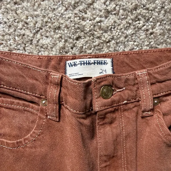 Free People We The Free Tinsley Baggy High-Rise Jeans NWOT Size 24 Chocolate - Image 6