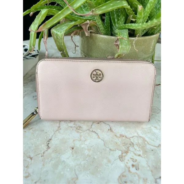 Tory Burch Robinson wallet - pink rose Leather Continental Zip Around Wallet -se - Image 12