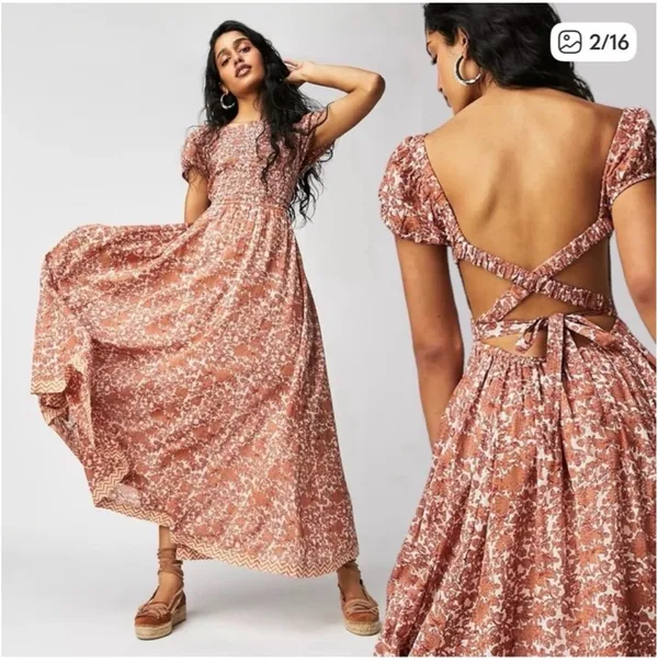 Free People Dress Floral Maxi Small - Image 2
