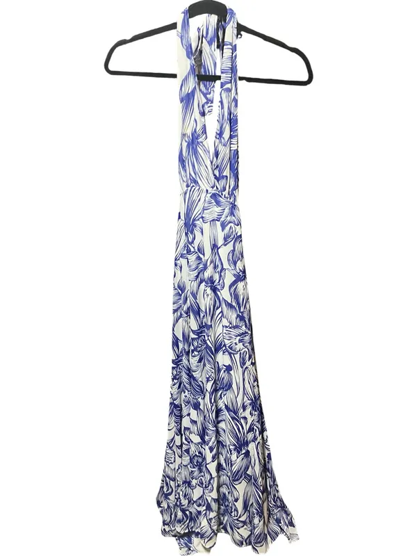Olivaceous Halter Maxi Wrap backless Floral Spring Wedding Guest Dress Romantic - Image 9